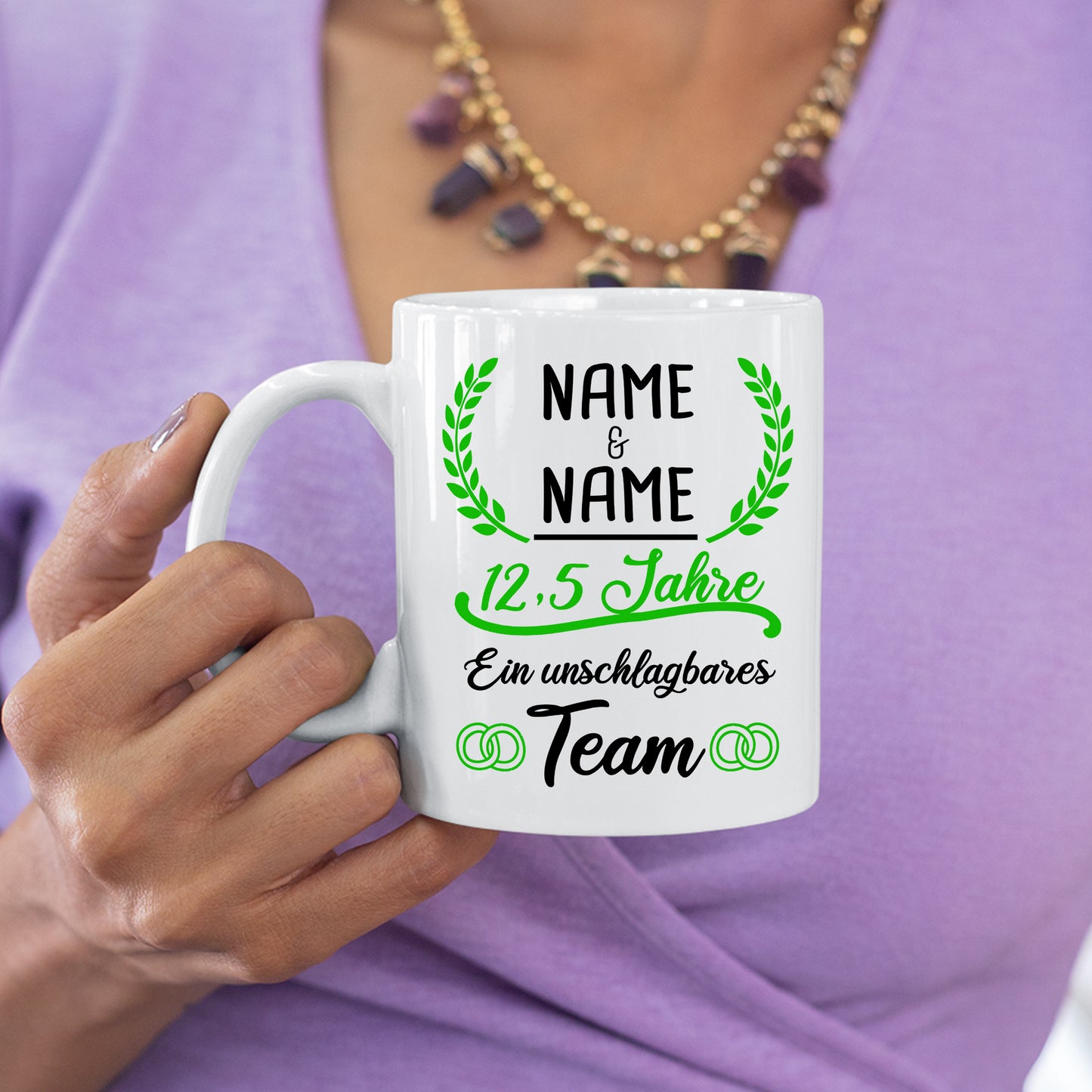 Petersilienhochzeit Tasse Personalisierbar | Ein Unschlagbares Team | 12,5 Jahre Hochzeitstag Geschenk