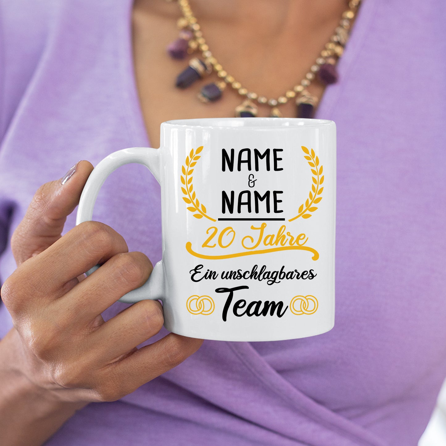 Porzellanhochzeit Tasse | 20 Jahre Ein Unschlagbares Team | 20 Jahre Hochzeitstag Geschenk Personalisiert Jubiläum Tasse Hochzeit Jahrestag Kaffeebecher Personalisierbar