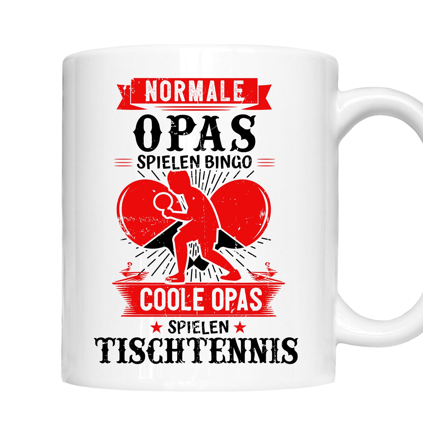 Tischtennis Tasse | normale Opas spielen Bingo coole Opas spielen Tischtennis |