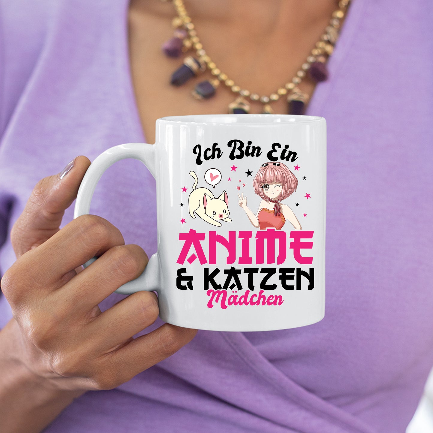Anime Tasse | ich bin ein Anime & Katzen Mädchen |
