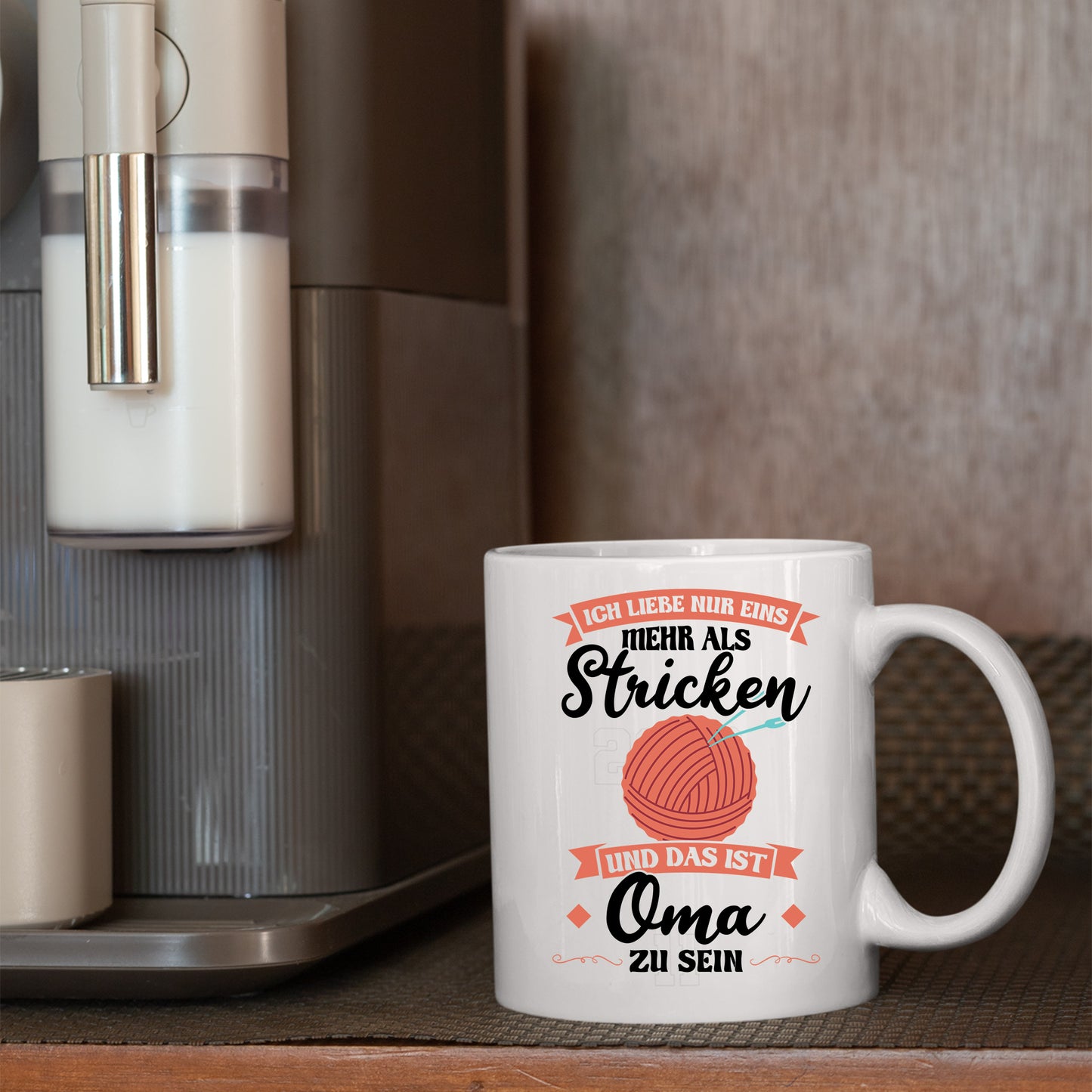 Strick Tasse | ich liebe nur eins mehr als stricken und das ist Oma zu sein |
