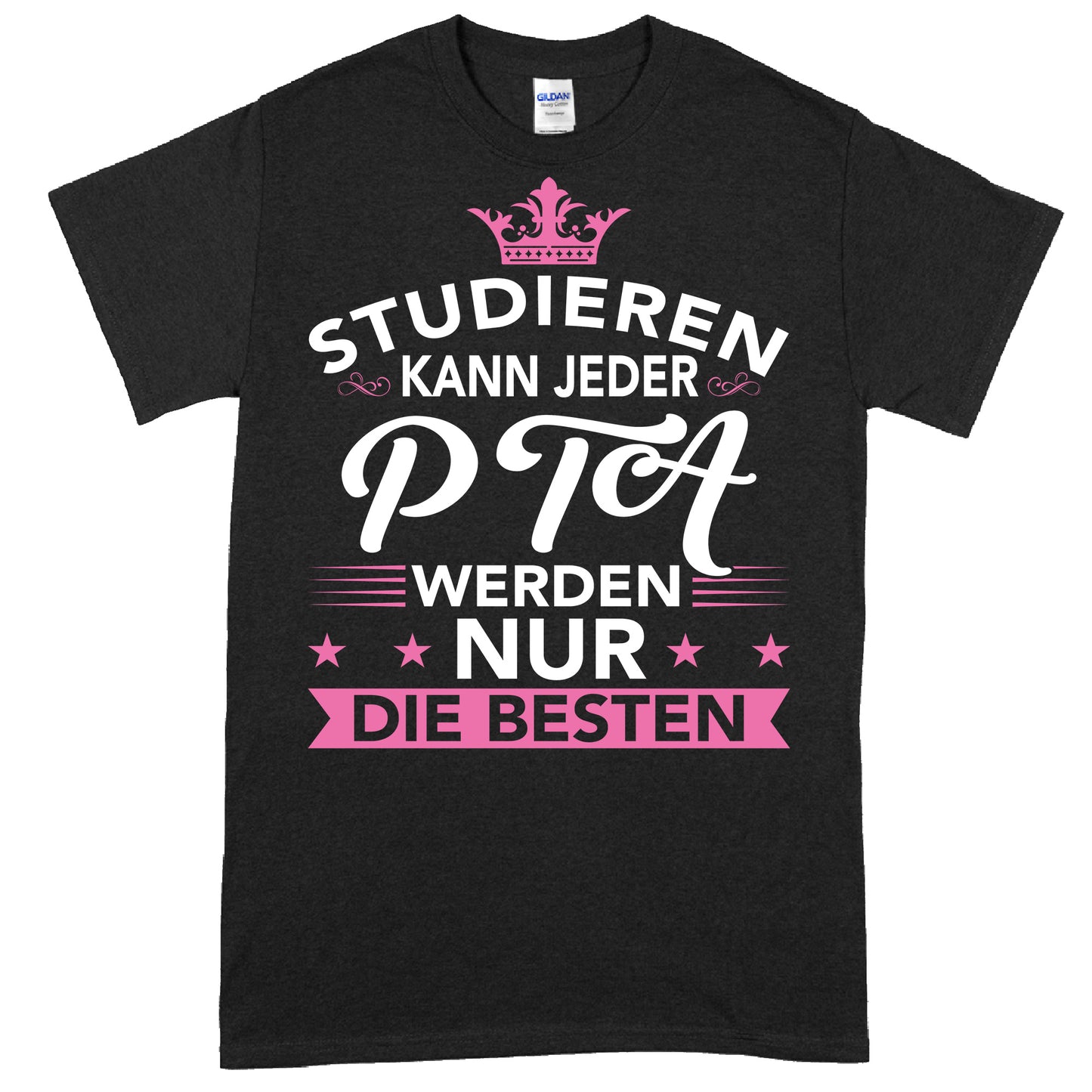 Design eines T-Shirts mit der Aufschrift "PTA Shirt | Geschenk Pharmazist" für Pharmazeuten.