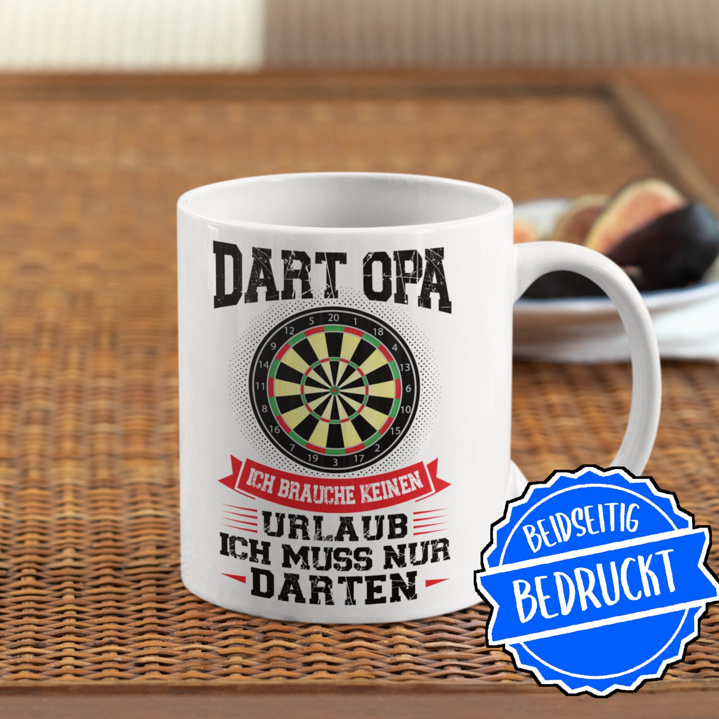 Dart Tasse | Dart Opa ich brauche keinen Urlaub | Dartspieler Ruhestand Rentner