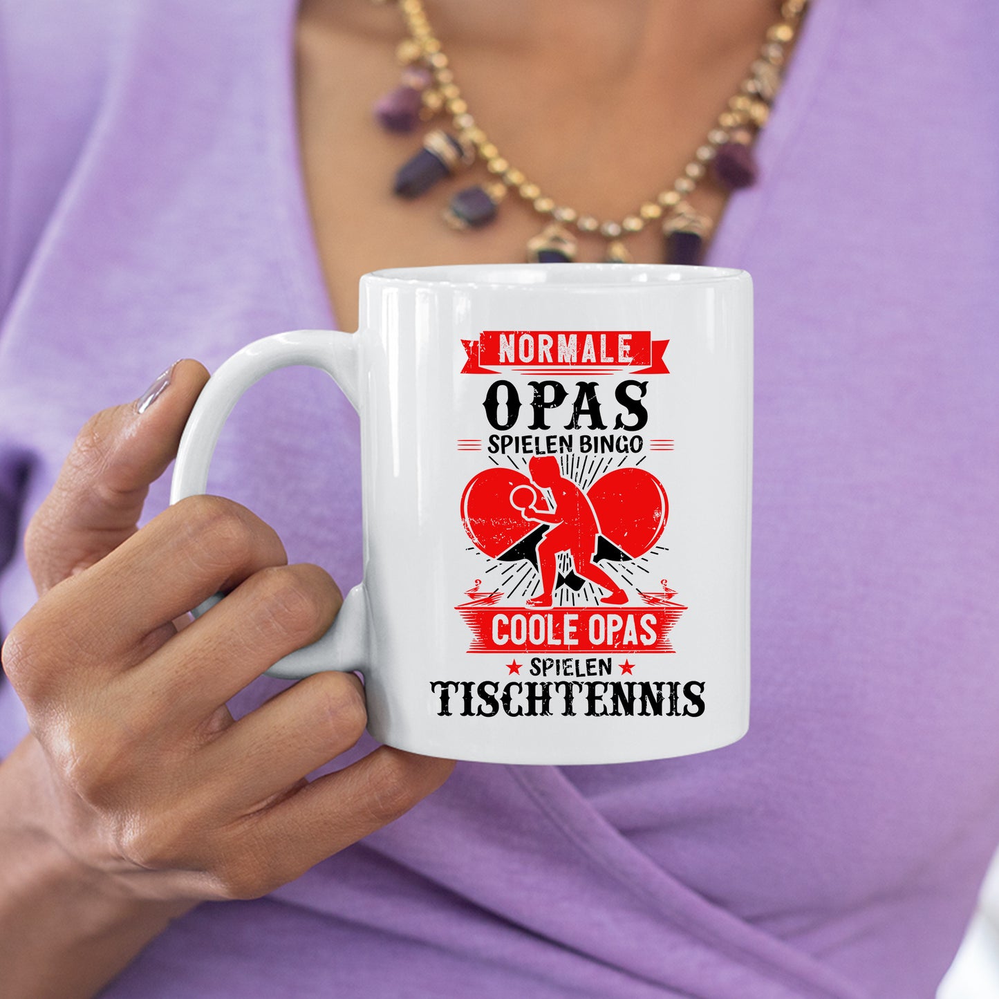 Tischtennis Tasse | normale Opas spielen Bingo coole Opas spielen Tischtennis |