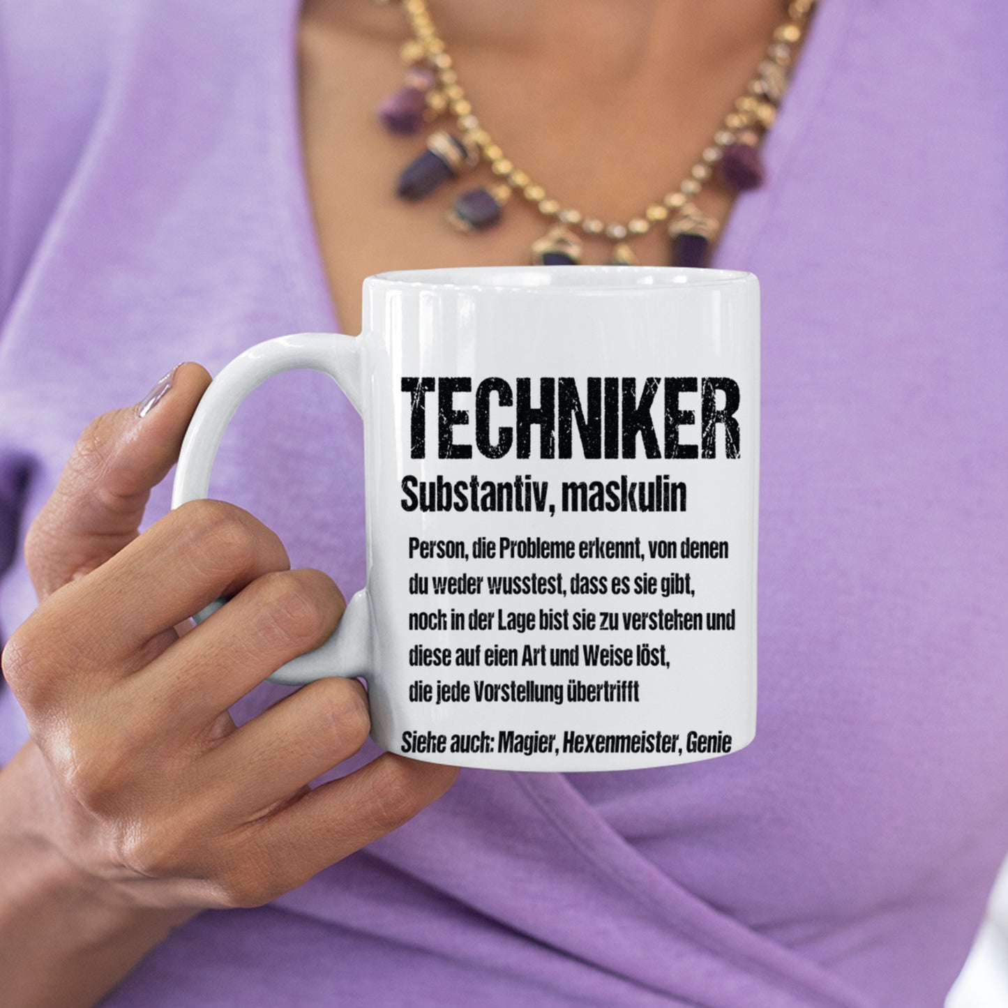 Techniker Tasse | Techniker Person, die Probleme erkennt |