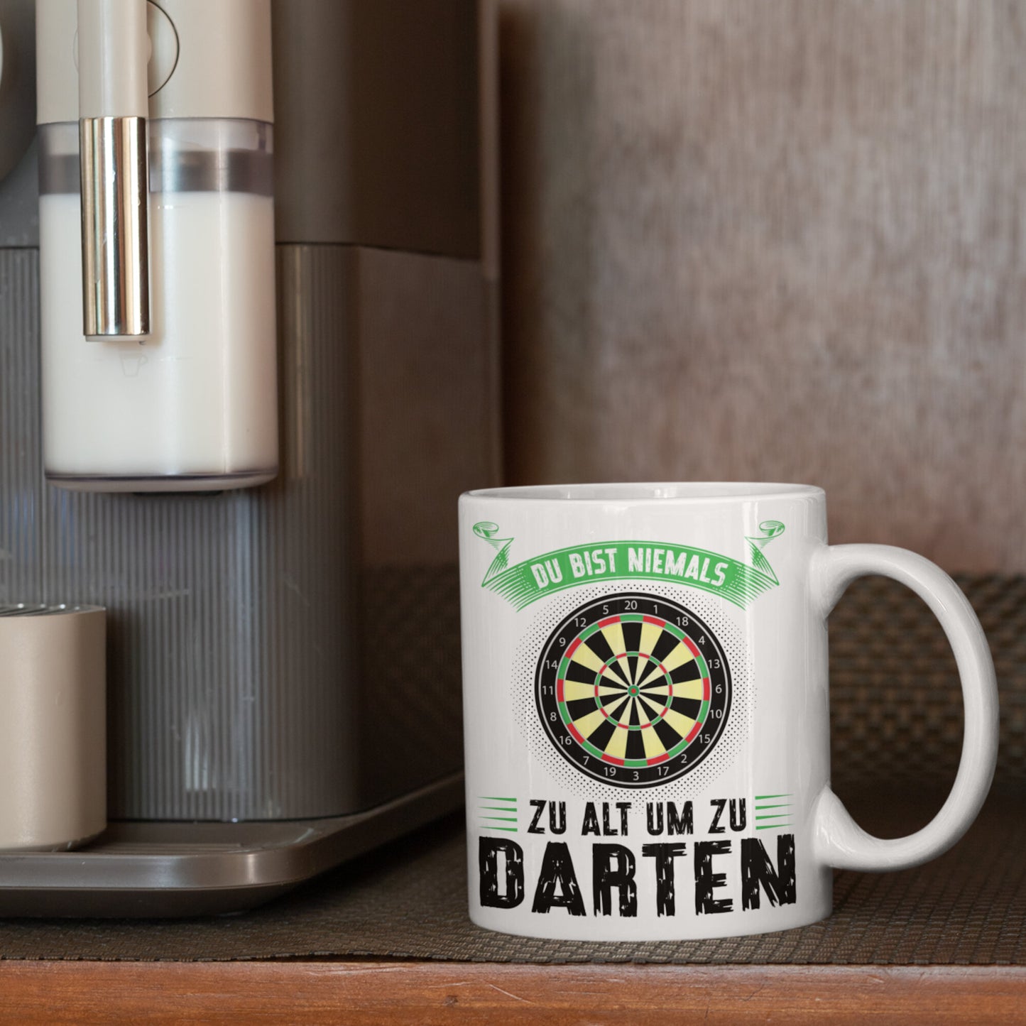 Dart Tasse | du bist niemals zu alt um zu darten | Dartspieler Ruhestand Rentner