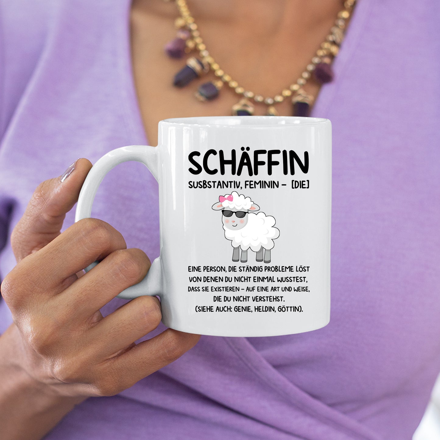 Schäffin Tasse | Schäffin eine Person, die ständig Probleme löst von denen du nicht wusstest |