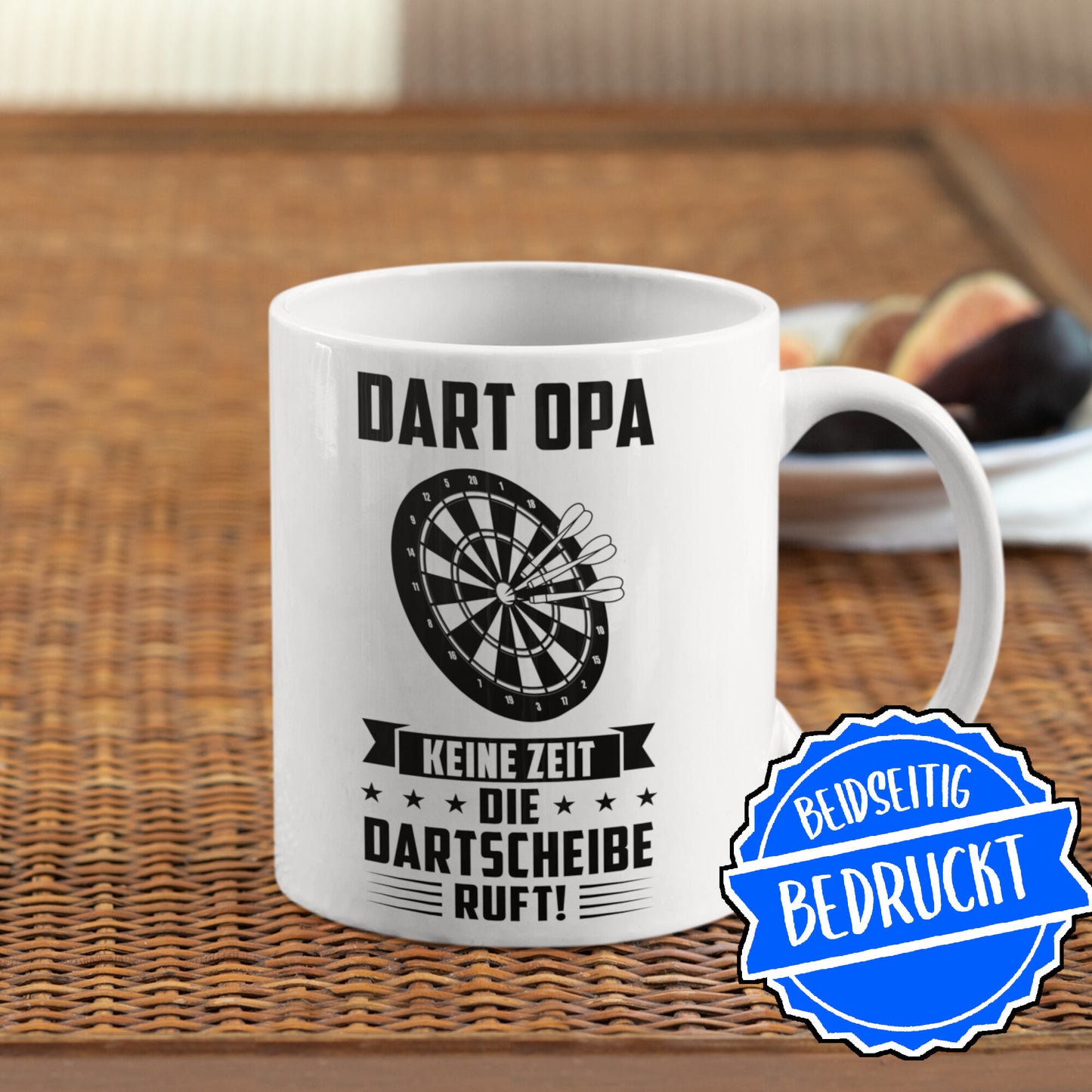 Dart Tasse | Dart Opa keine Zeit die Dartscheibe ruft! | Dartspieler Ruhestand Rentner