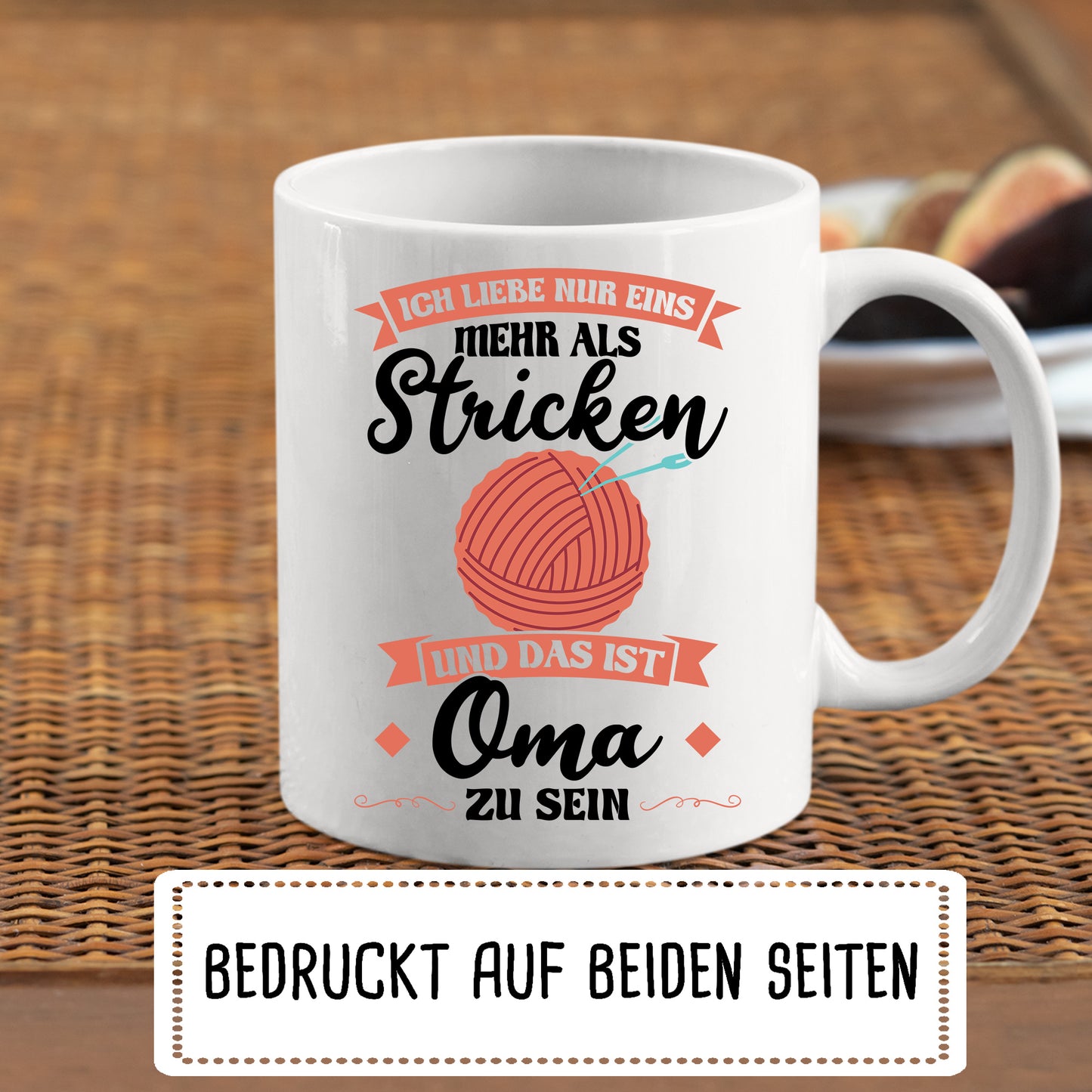Strick Tasse | ich liebe nur eins mehr als stricken und das ist Oma zu sein |