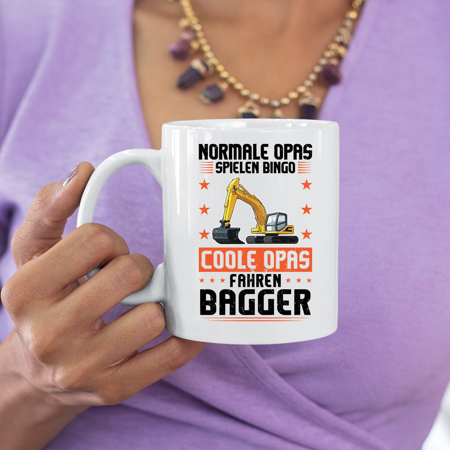 Bagger Tasse | normale Opas spielen Bingo coole Opas fahren Bagger |
