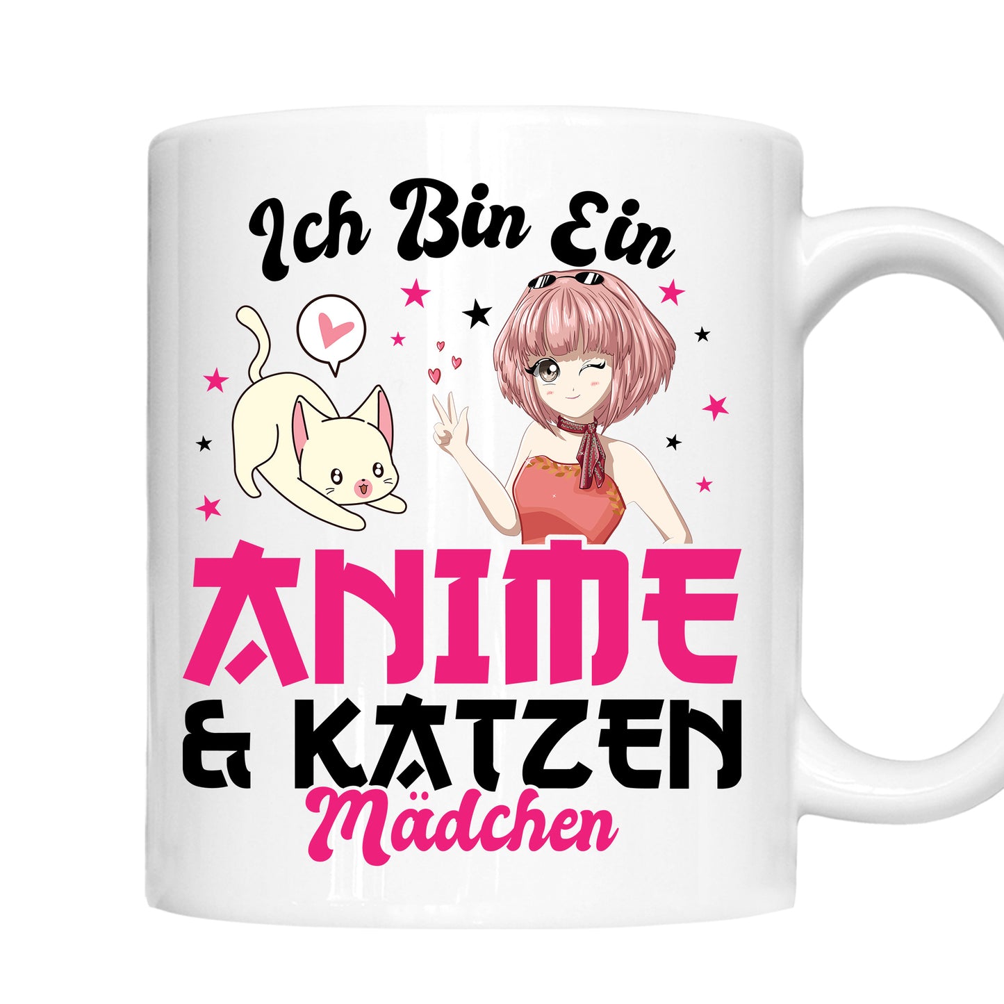 Anime Tasse | ich bin ein Anime & Katzen Mädchen |