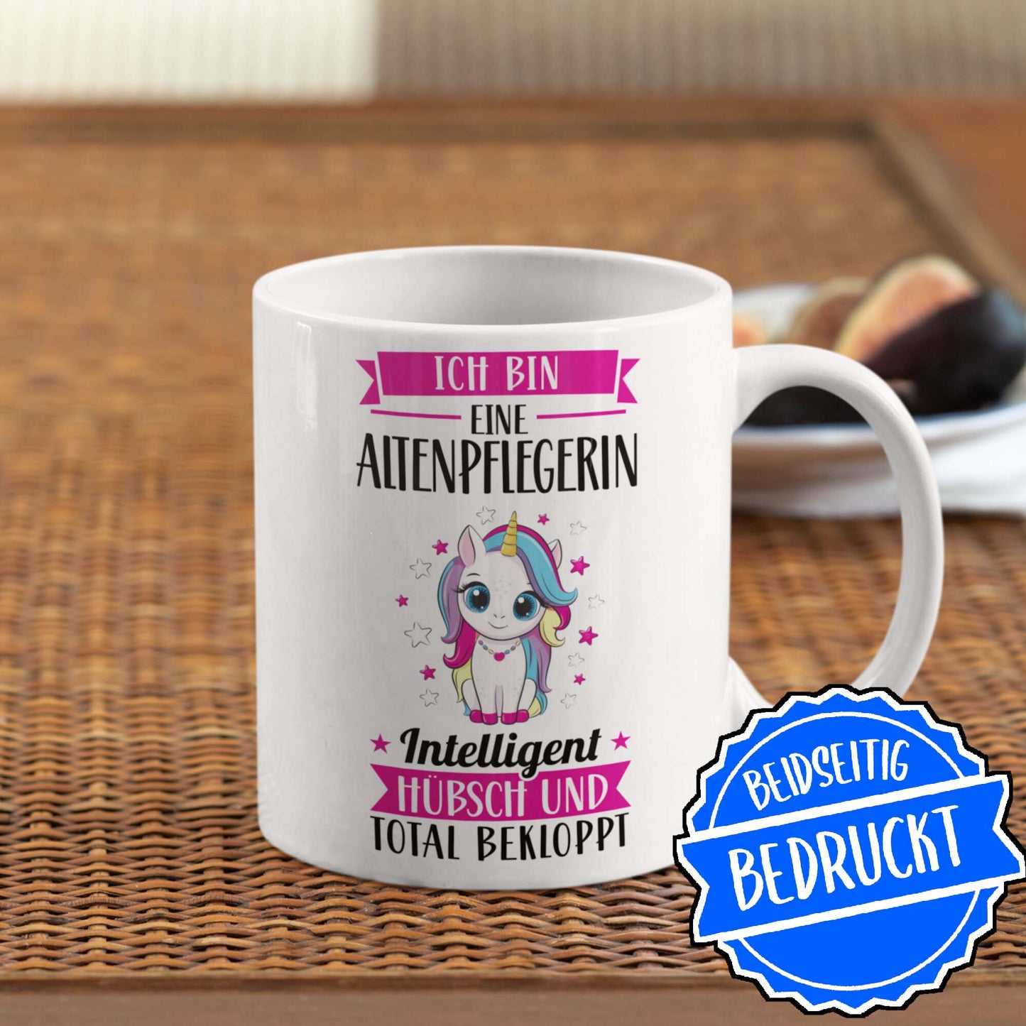 Pflegekraft Tasse | ich bin eine Altenpflegerin intelligent hübsch und bekloppt