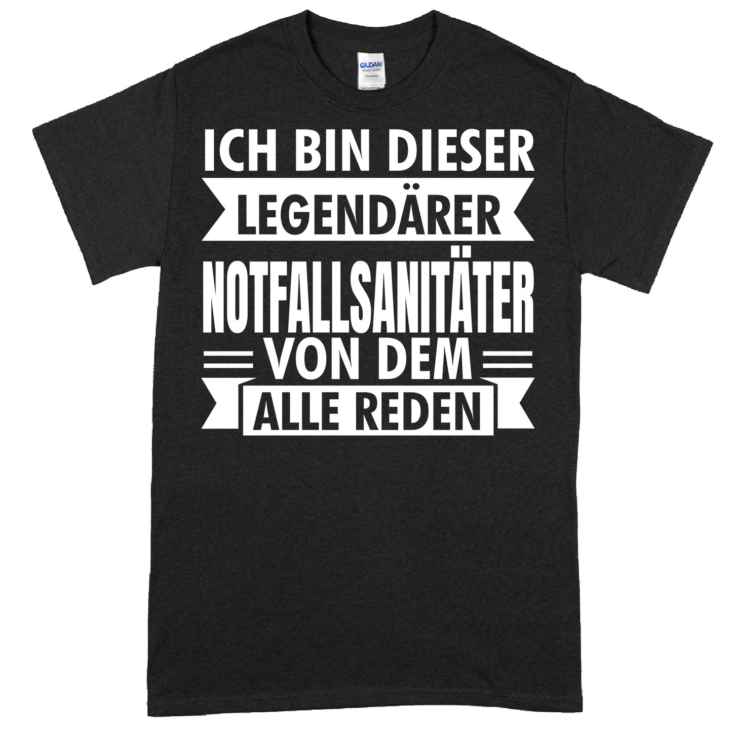 Design eines T-Shirts mit der Aufschrift "Legendärer Notfallsanitäter" als Geschenk für Sanitäter.