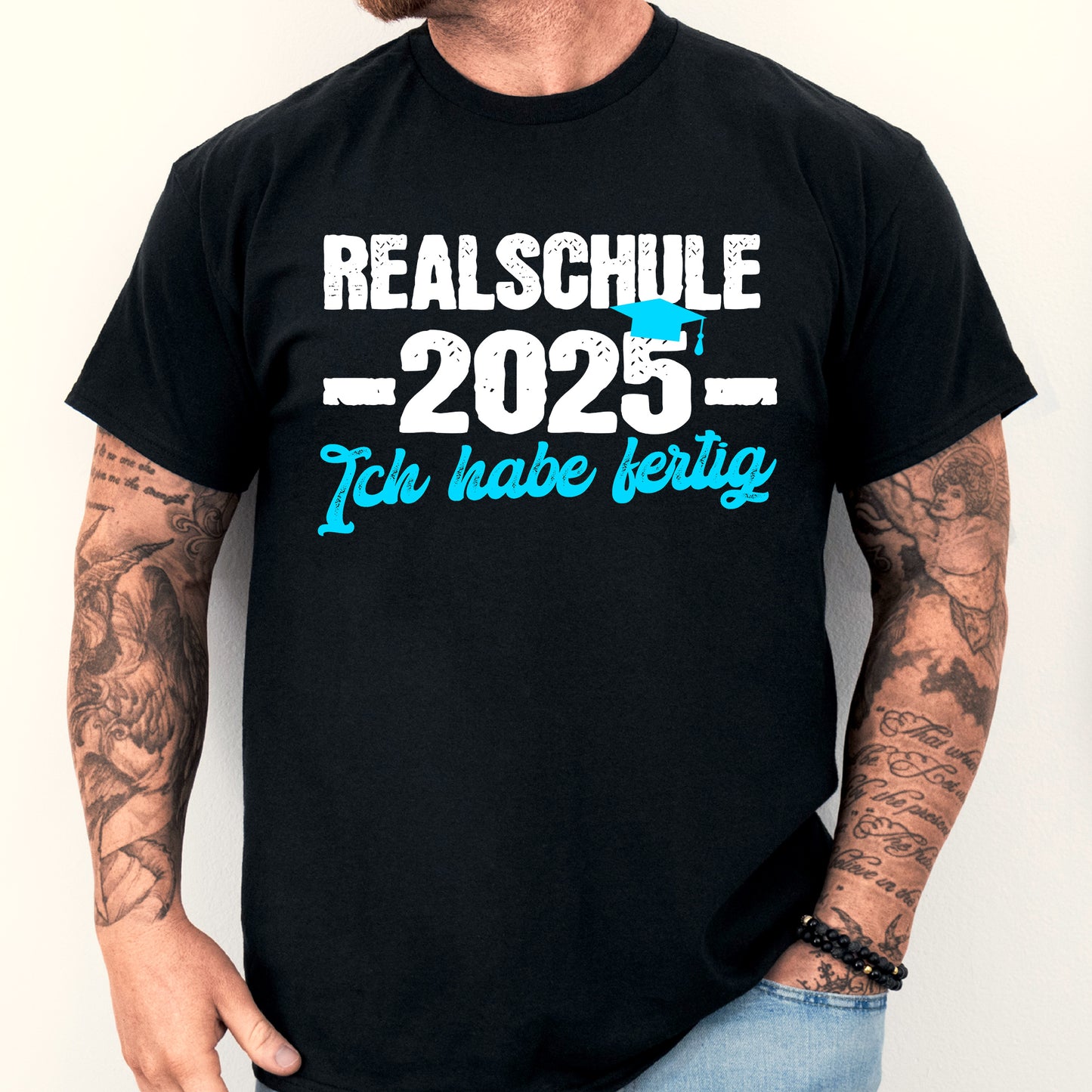 Realschule Abschluss-Shirt 2025 mit dem Slogan "Ich habe fertig"