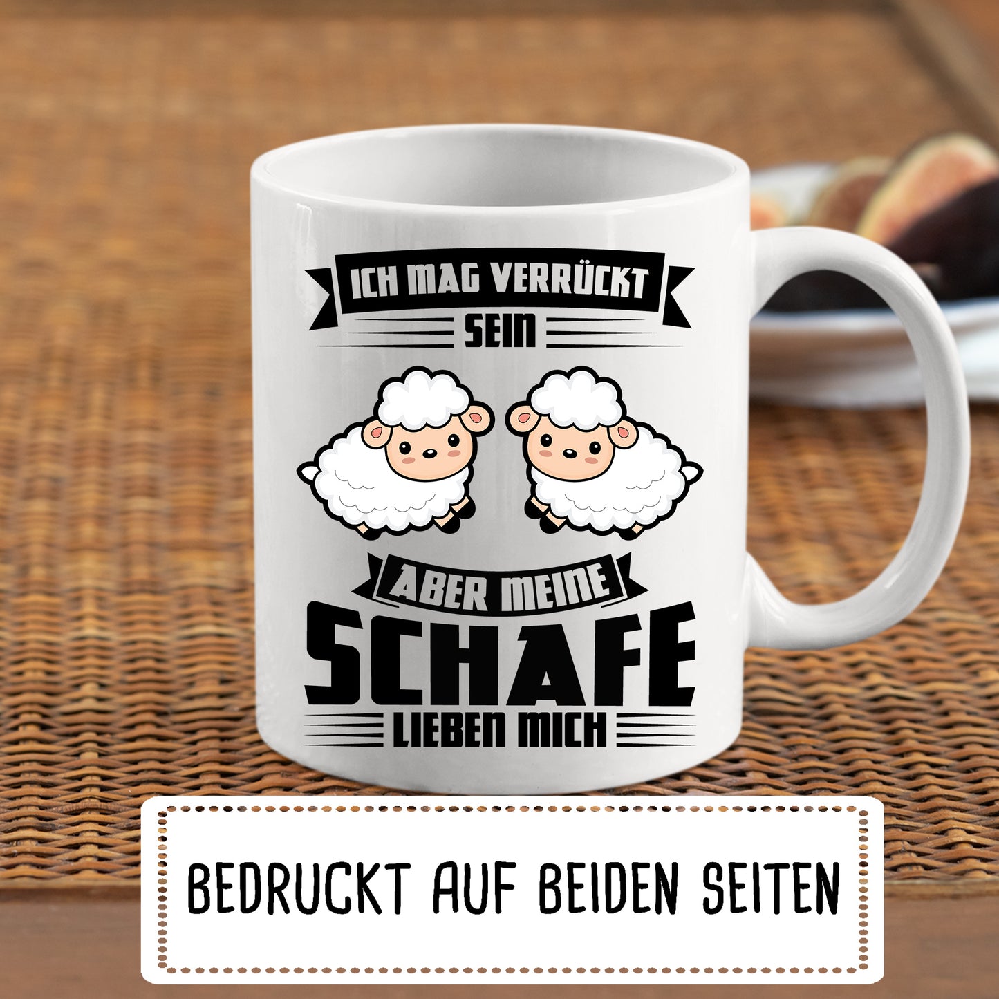 Schafe Tasse | ich mag verrückt sein aber meine Schafe lieben mich |