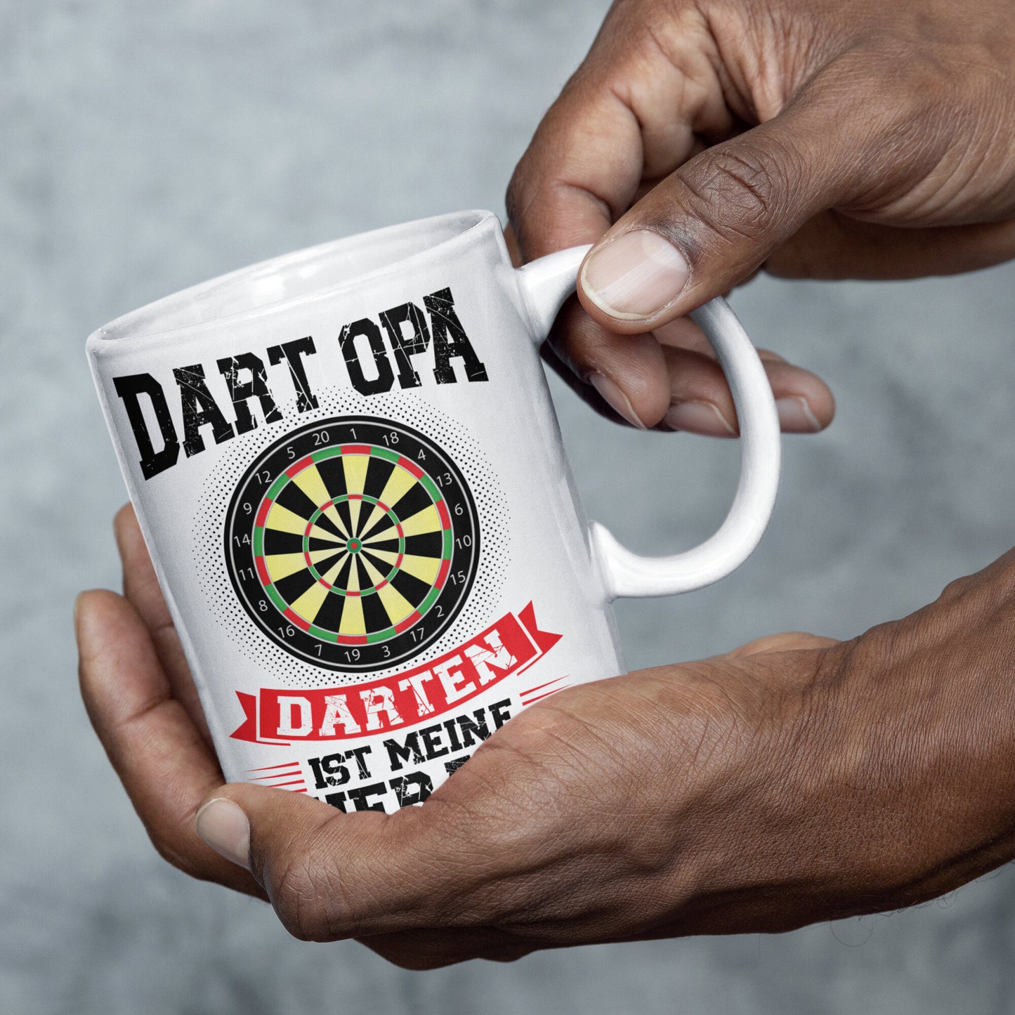 Dart Tasse | Dart Opa darten ist meine Therapie | Dartspieler Ruhestand Rentner