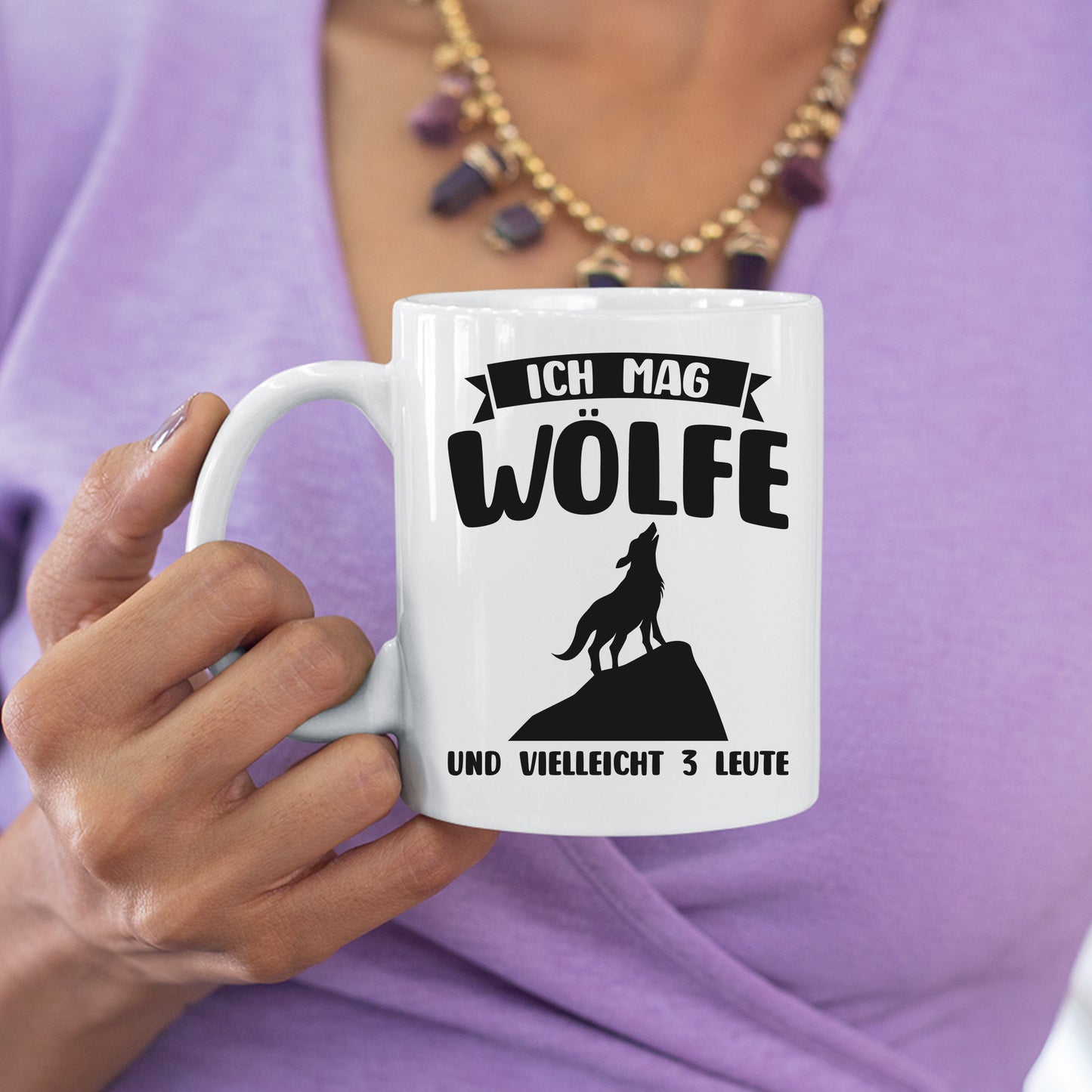 Wölfe Tasse | ich mag Wölfe und vielleicht 3 Leute |