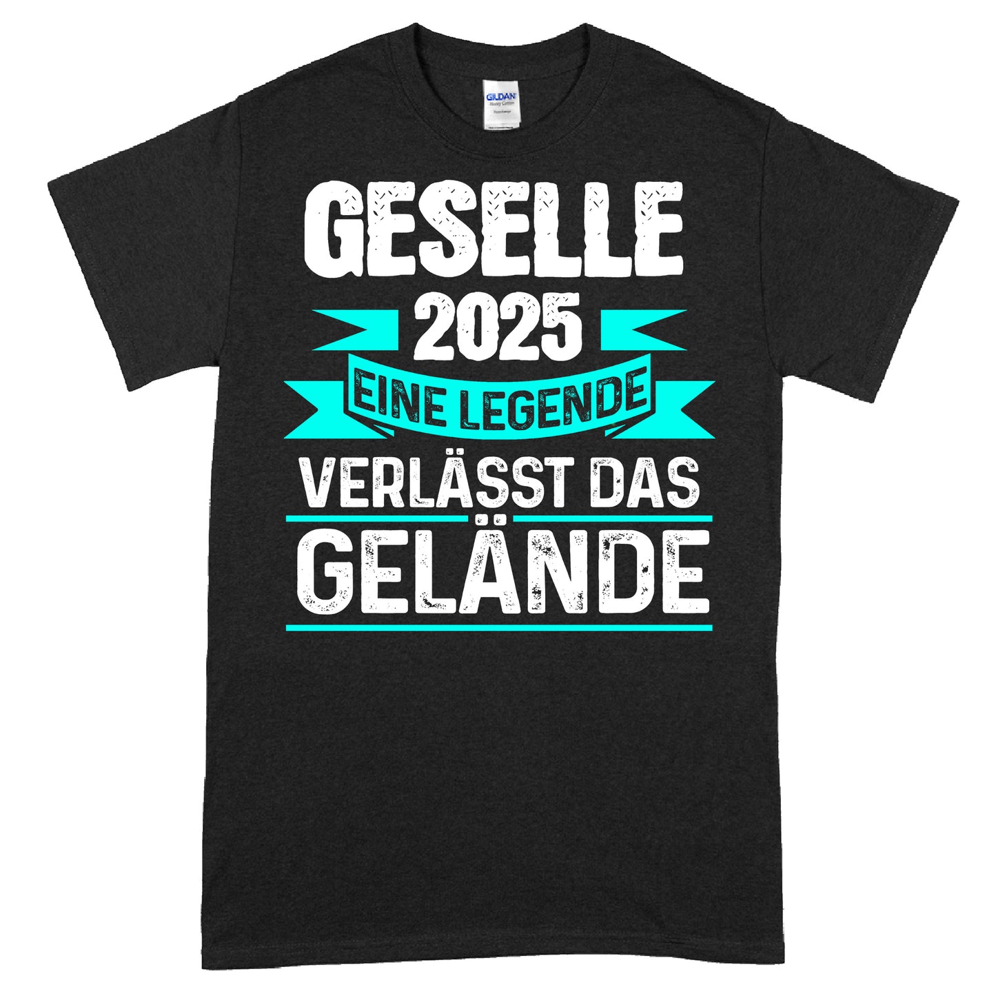 Gesellen Shirt mit der Aufschrift "Geselle 2025, eine Legende verlässt das Gelände"