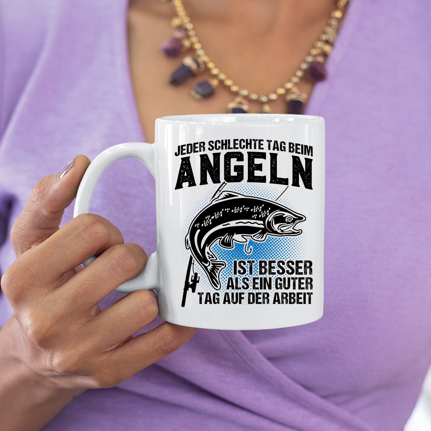 Angeln Tasse | jeder schlechte Tag beim Angeln ist besser |