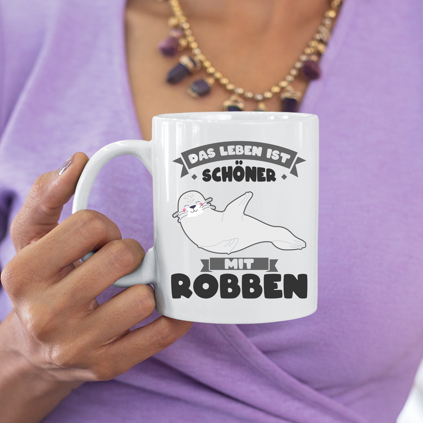 Robben Tasse |das Leben ist schöner mit Robben |