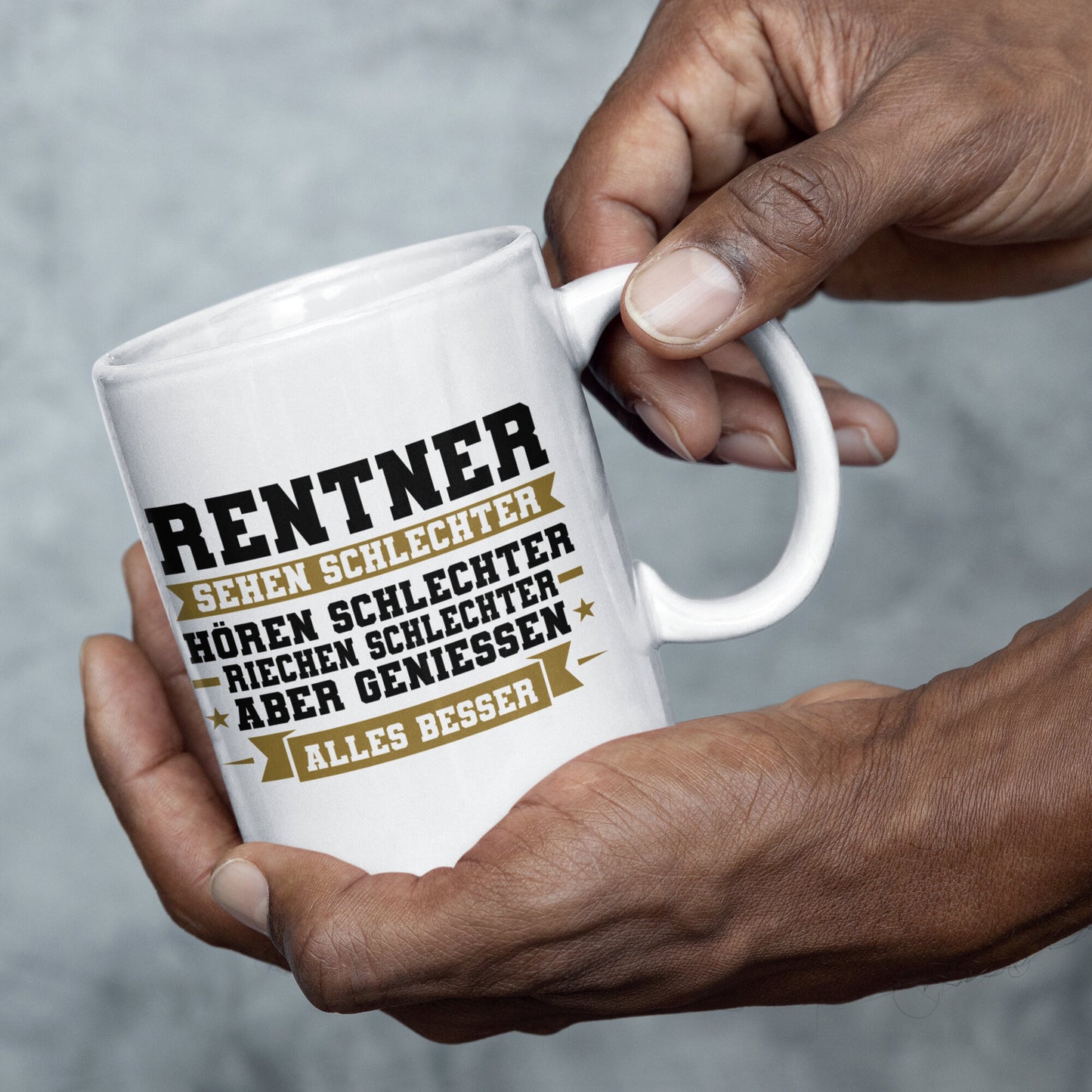 Rente Tasse | Rentner man sieht schlechter aber das Leben schmeckt viel besser | Rentner Rentenalter