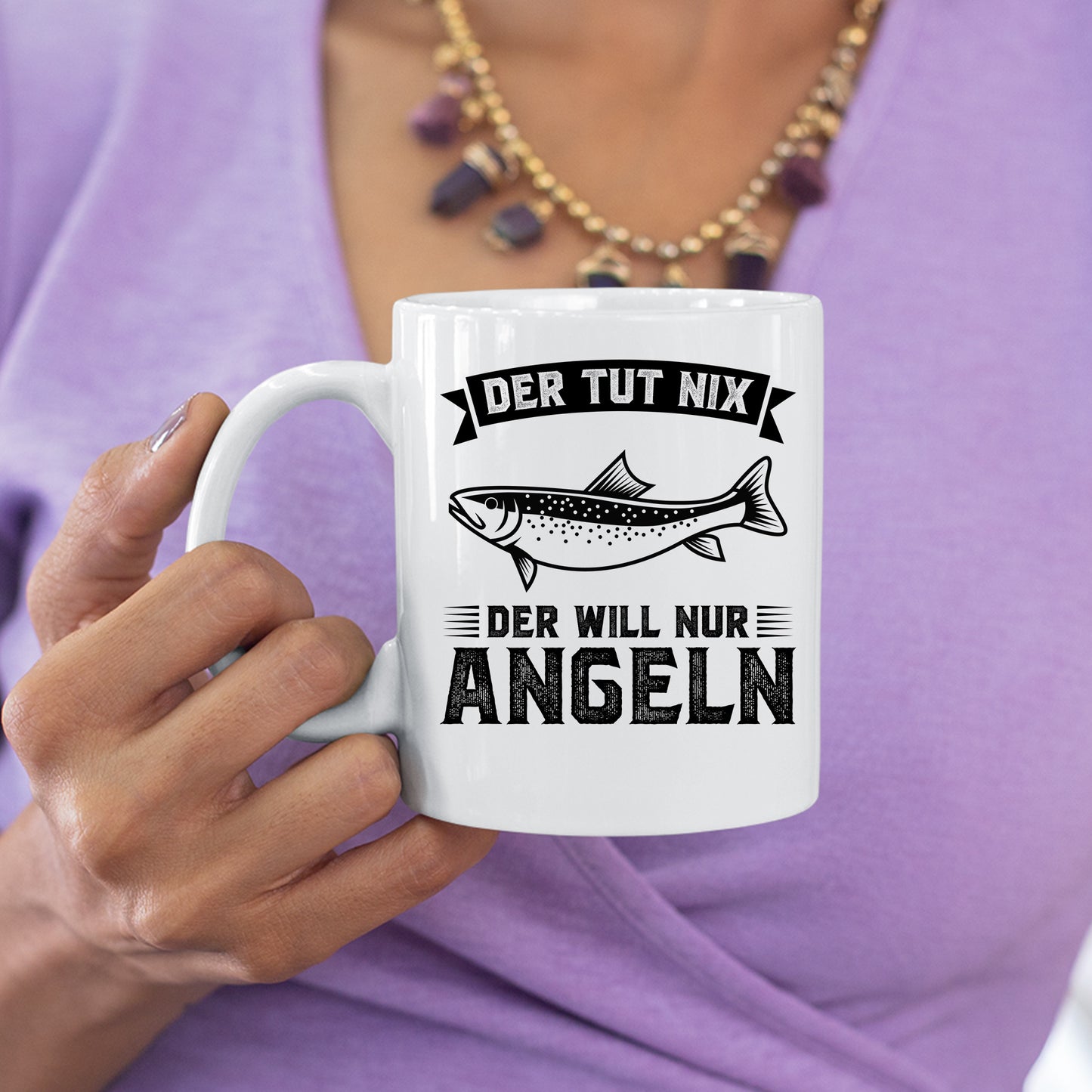 Angeln Tasse | der tut nix der will nur Angeln |