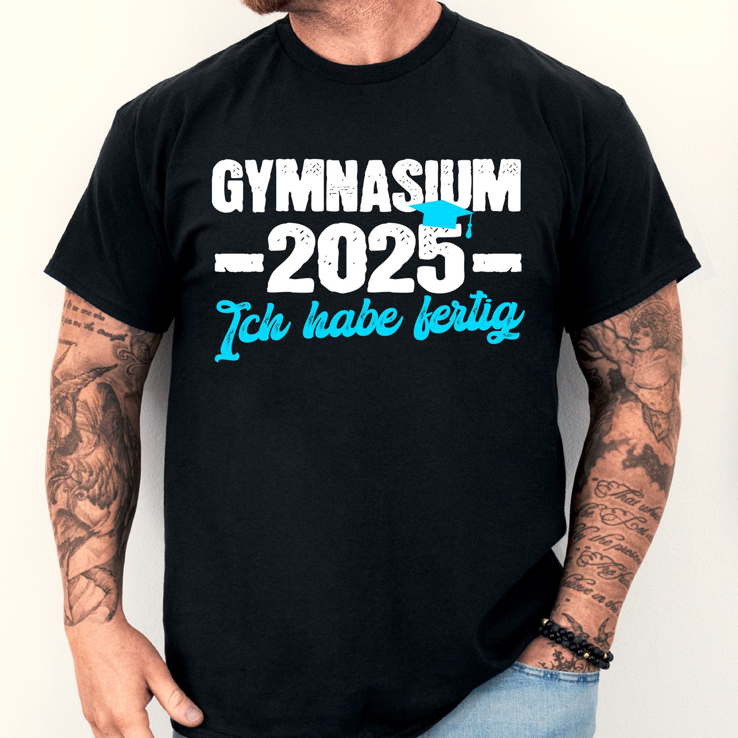 Gymnasium Shirt mit der Aufschrift "2025 ich habe fertig beenden"