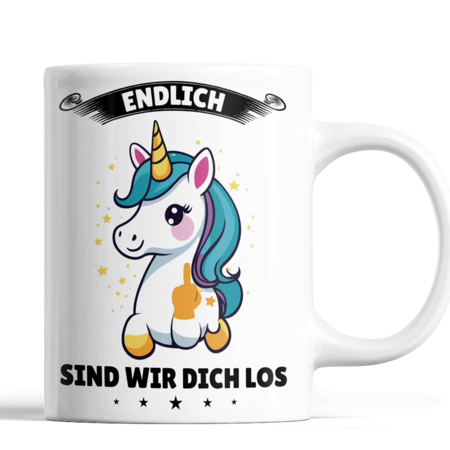 Kollegin Tasse | endlich sind wir dich los Jobwechsel Abschiedsgeschenk