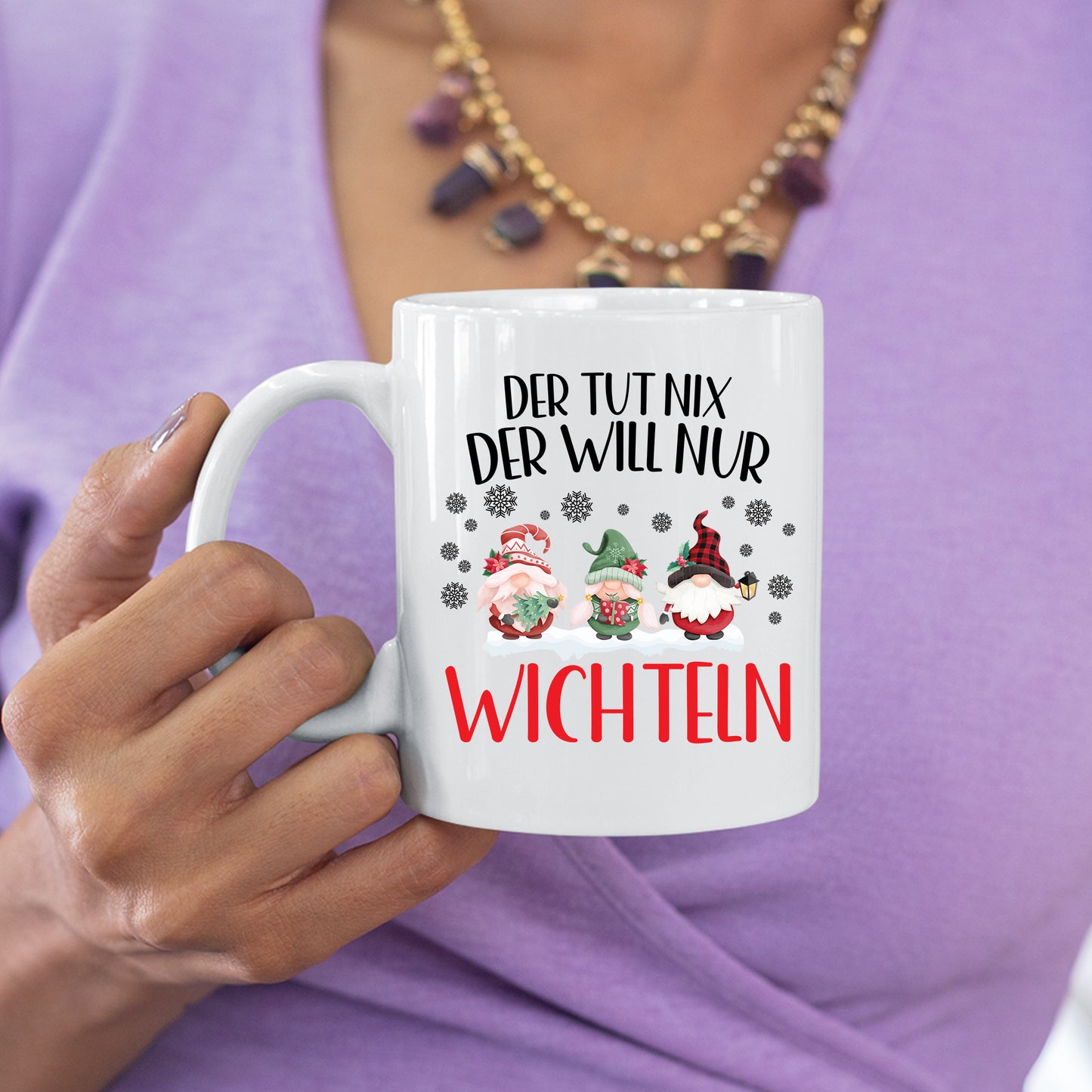 weihnachten Tasse | der tut nix der will nur Wichteln |