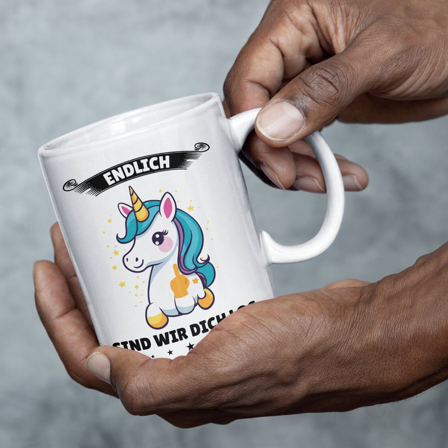 Kollegin Tasse | endlich sind wir dich los Jobwechsel Abschiedsgeschenk