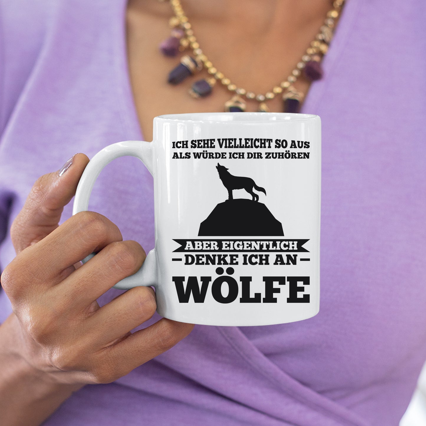 Wölfe Tasse | denke ich an Wölfe |