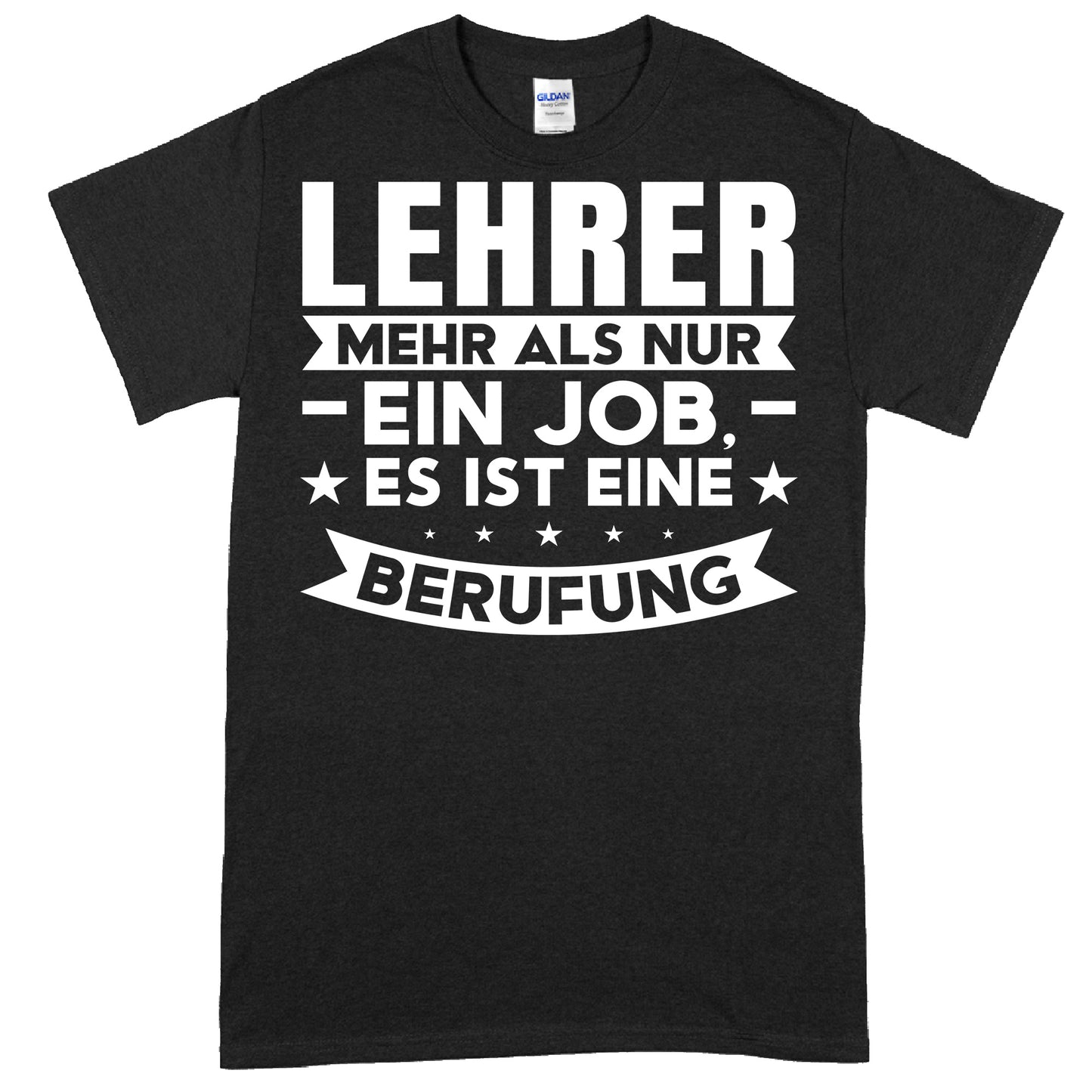 Design eines Lehrer-Shirts mit dem Text "Lehrer Shirt | mehr als nur ein Job, es ist eine Berufung" als Geschenk für Lehrer und Lehrerinnen.