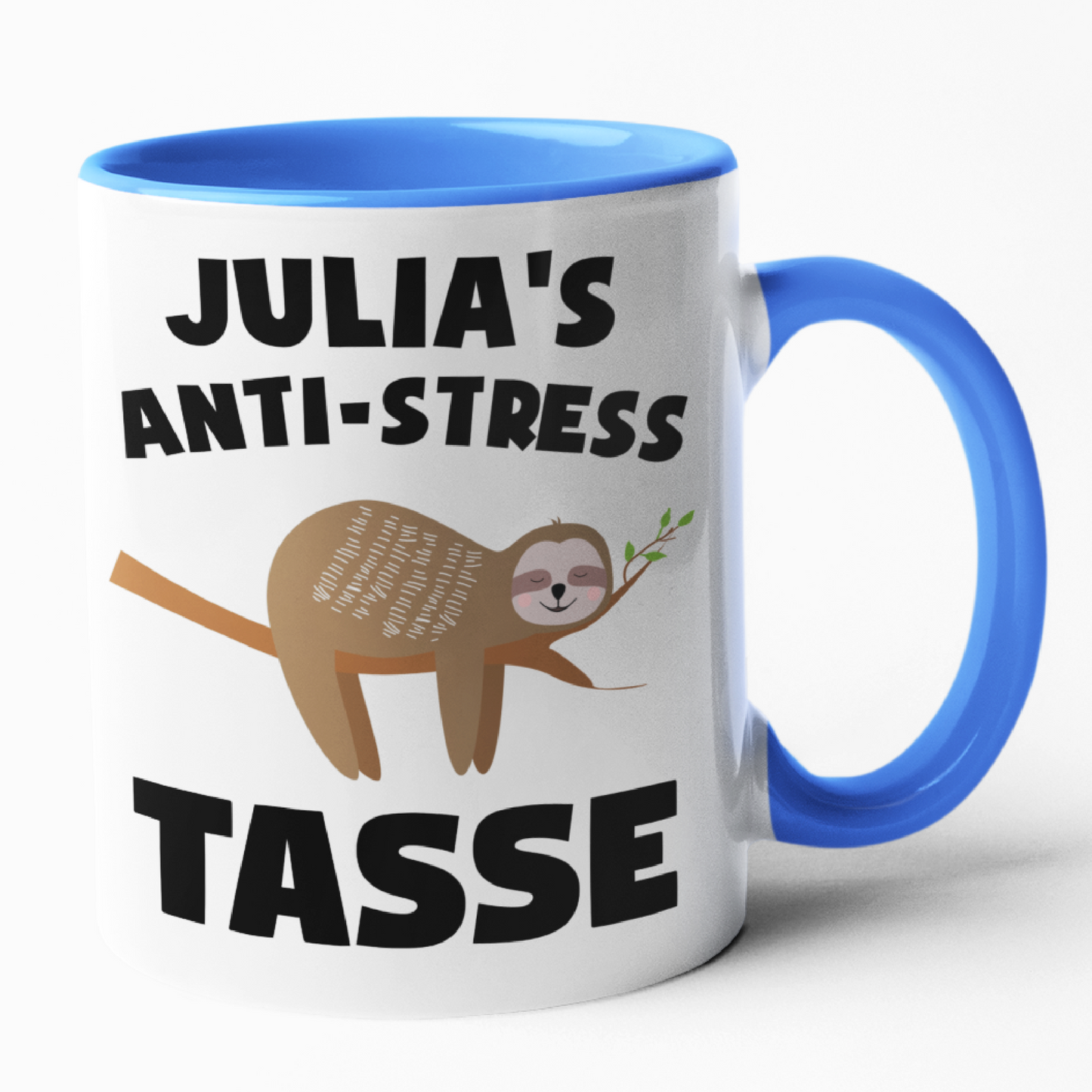 Faultier Anti Stress Tasse Personalisierbar