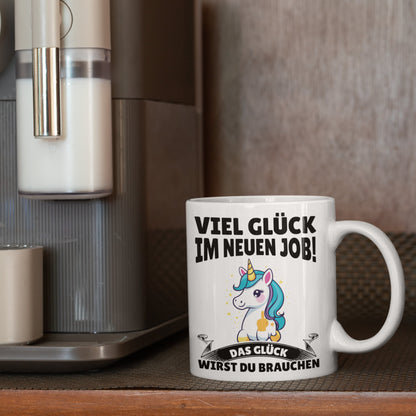 Kollegin Tasse | viel Glück im neuen Job!   Jobwechsel Abschiedsgeschenk