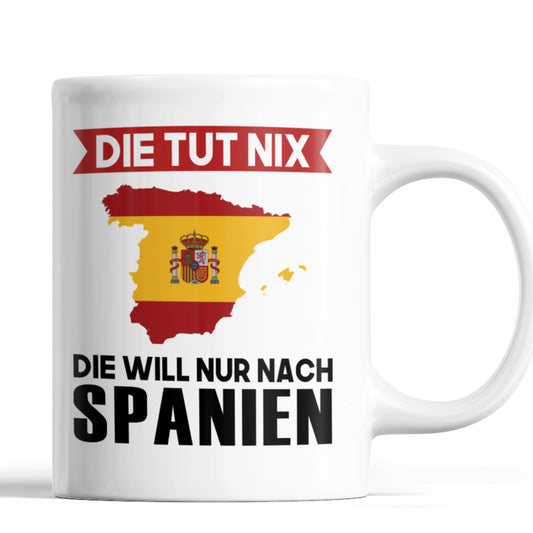 Spanien Tasse  spanisches Geschenk Spanischen Flaggeder tut nix 