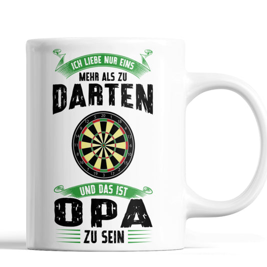 Dart Tasse | ich liebe mehr als zu darten das ist Opa zu sein | Dartspieler Ruhestand Rentner