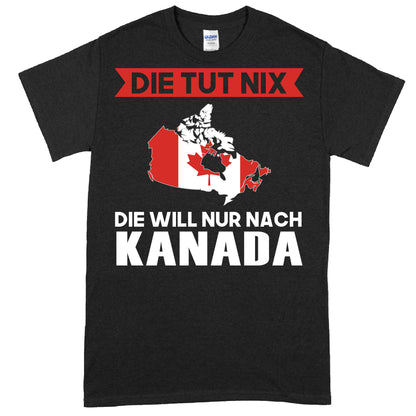 Kanada Shirt mit Aufdruck "Die tut nix" und kanadischer Flagge.