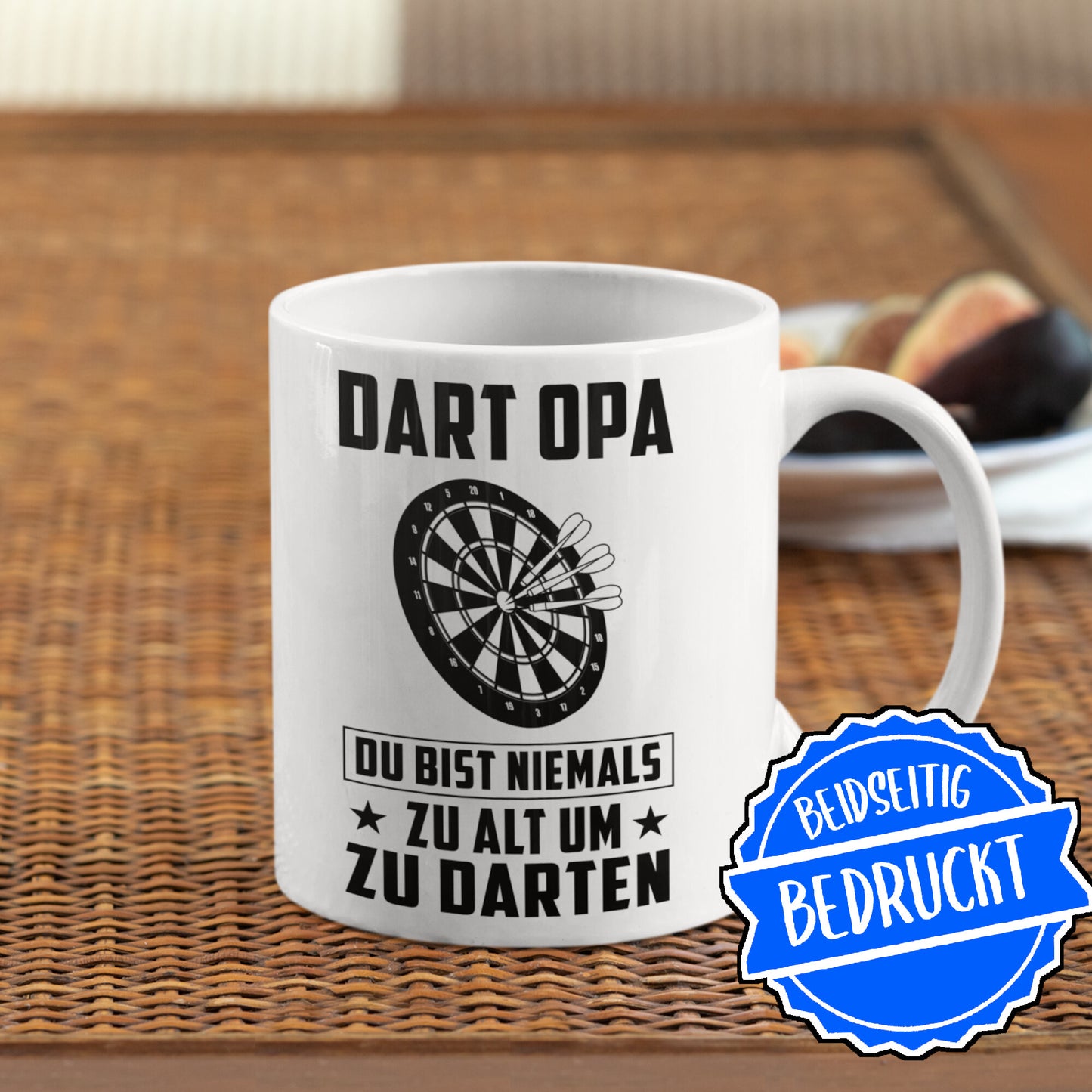 Dart Tasse | Dart Opa du  bist niemals zu alt um zu darten | Dartspieler Ruhestand Rentner