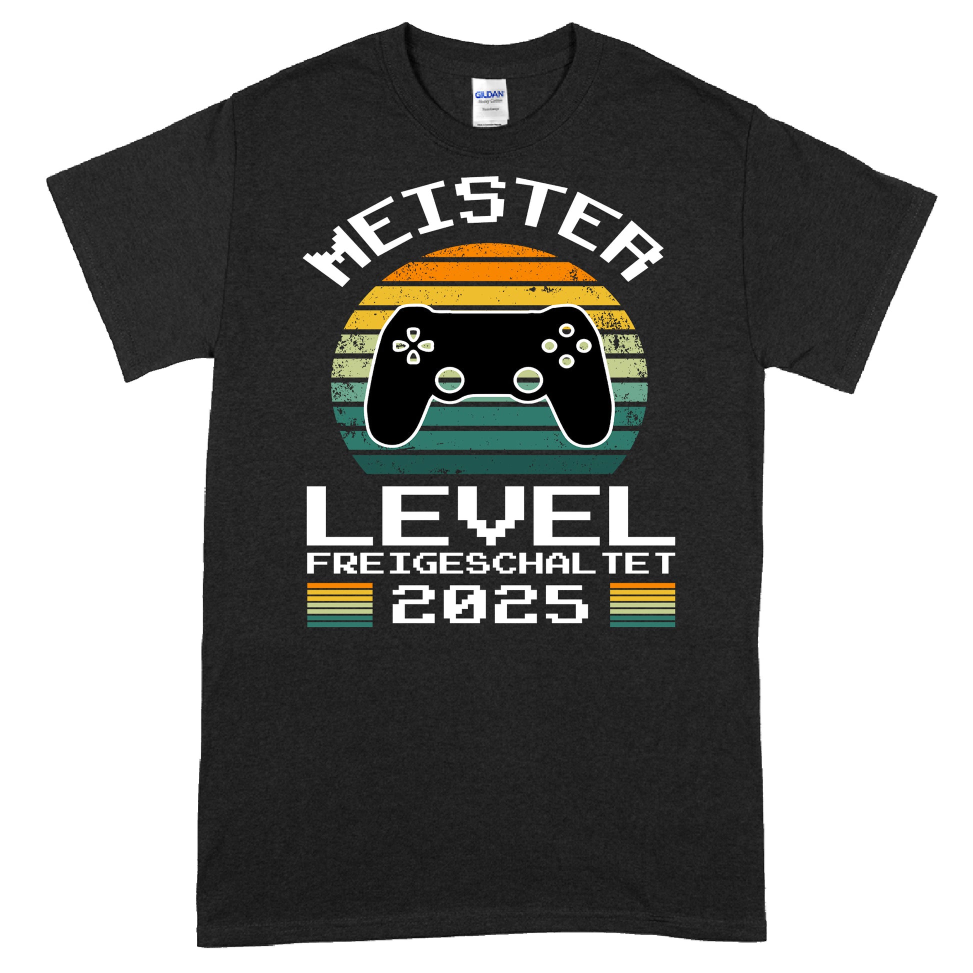 Meister Shirt mit der Aufschrift "Level freigeschaltet 2025 Meisterbrief"