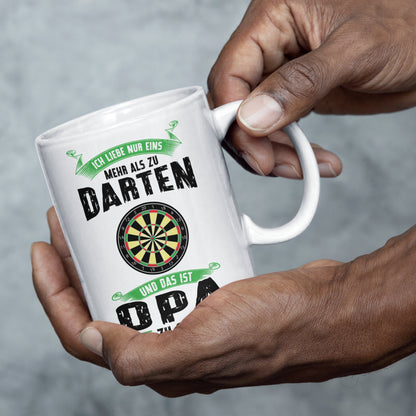 Dart Tasse | ich liebe mehr als zu darten das ist Opa zu sein | Dartspieler Ruhestand Rentner