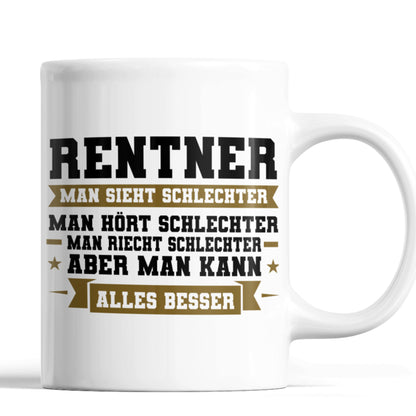 Rente Tasse | Rentner man sieht schlechter Rentner Rentenalter