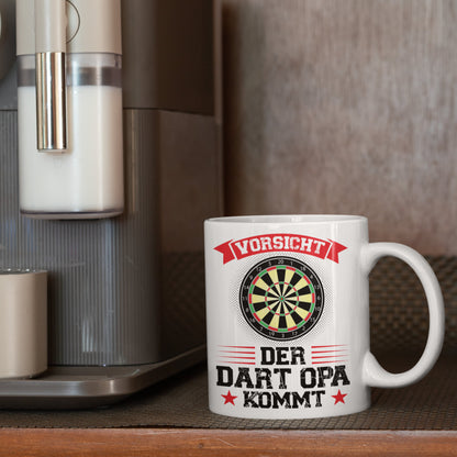 Dart Tasse | vorsicht der Dart Opa kommt | Dartspieler Ruhestand Rentner