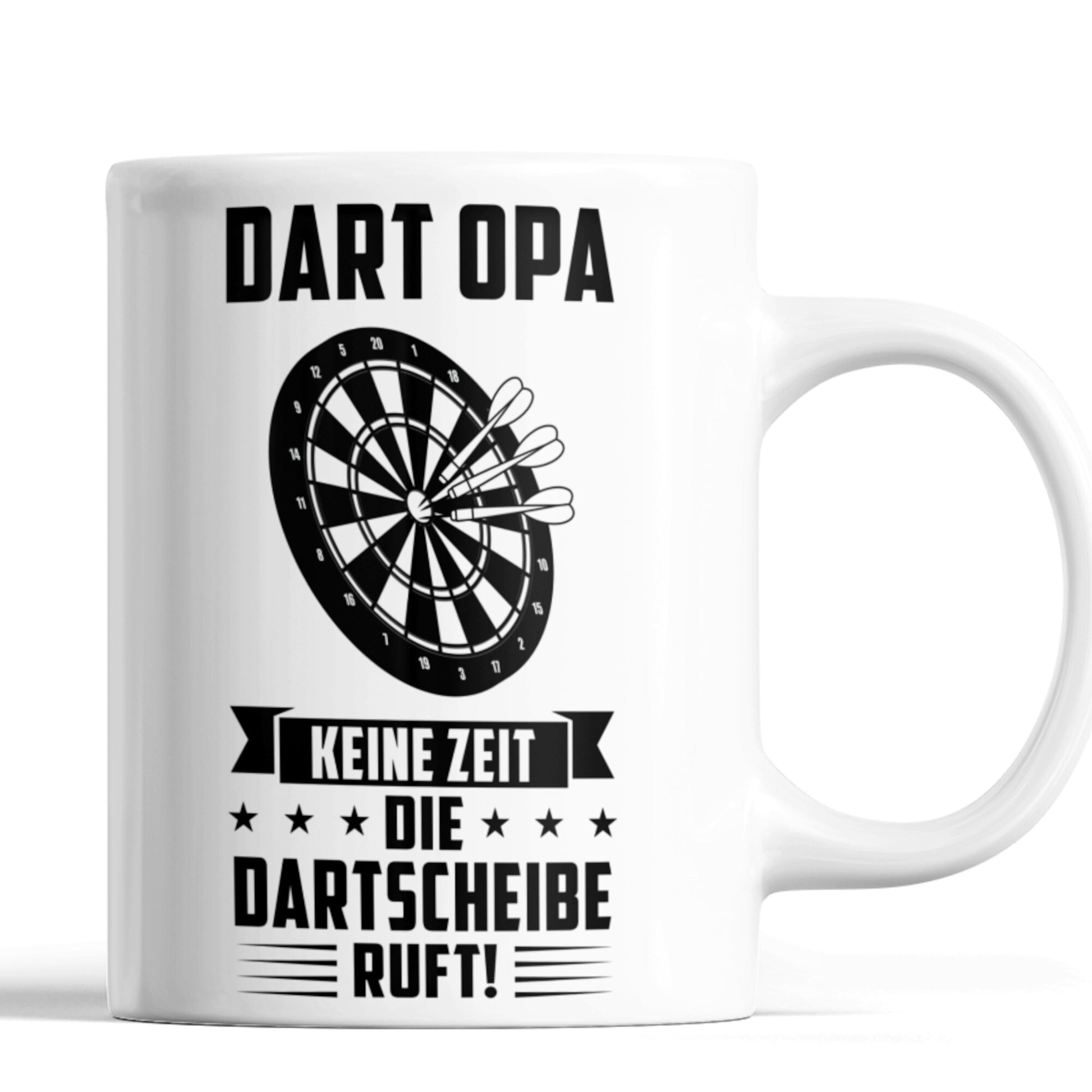 Dart Tasse | Dart Opa keine Zeit die Dartscheibe ruft! | Dartspieler Ruhestand Rentner