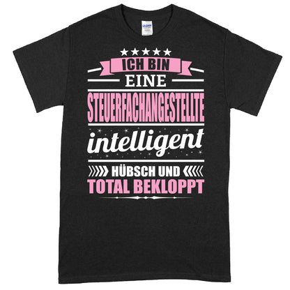 Design eines Shirts mit der Aufschrift "Steuerfachangestellte Shirt | ich bin eine Geschenk Frauenberuf" in stilvoller Schrift.