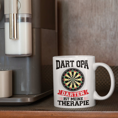 Dart Tasse | Dart Opa darten ist meine Therapie  | Dartspieler Ruhestand Rentner