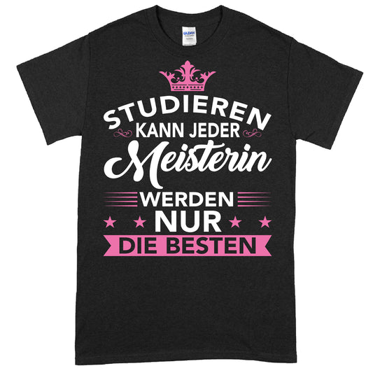 Design eines Shirts mit der Aufschrift 'Meisterin', ideal als Geschenk für Handwerkerinnen.