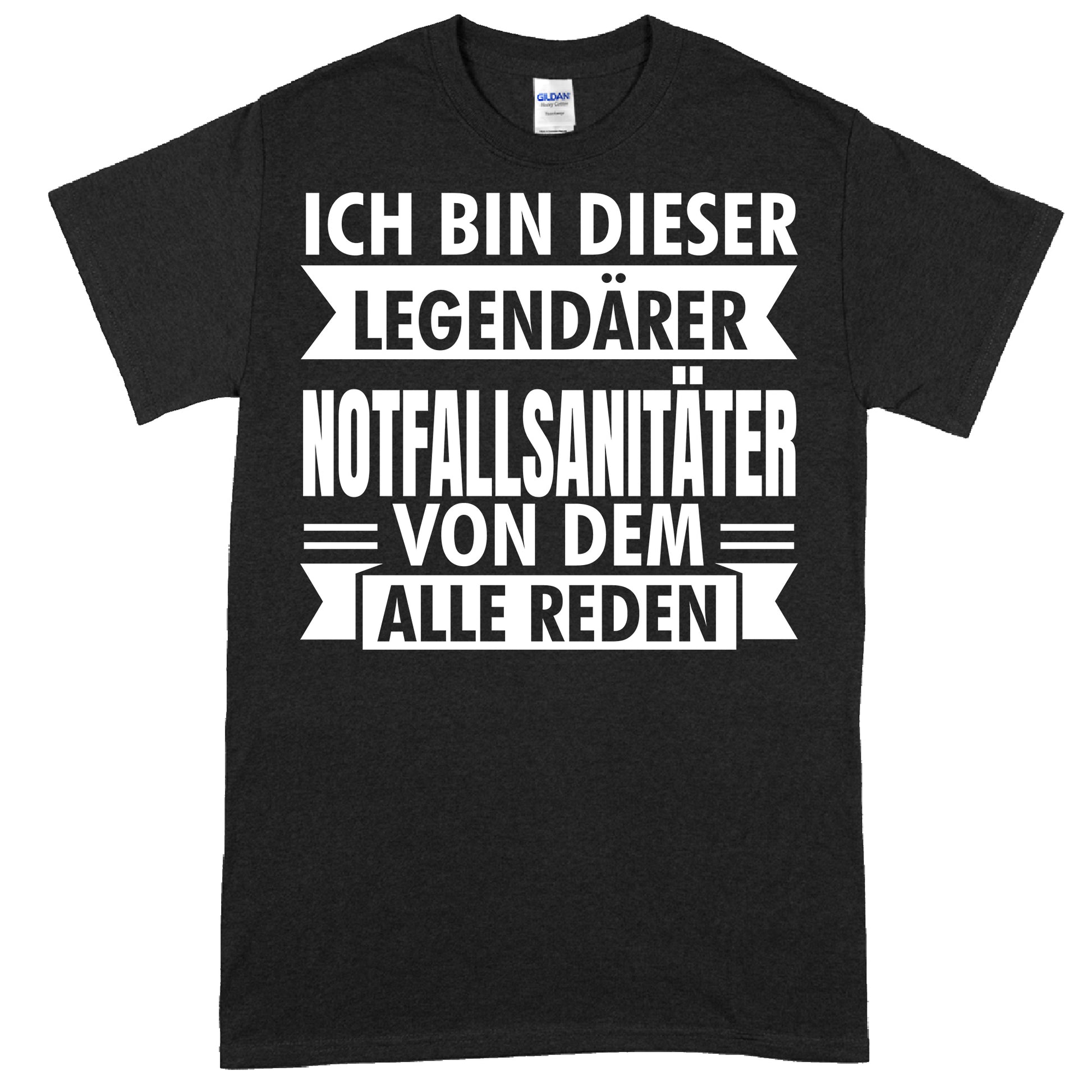 Design eines T-Shirts mit der Aufschrift "Legendärer Notfallsanitäter" als Geschenk für Sanitäter.
