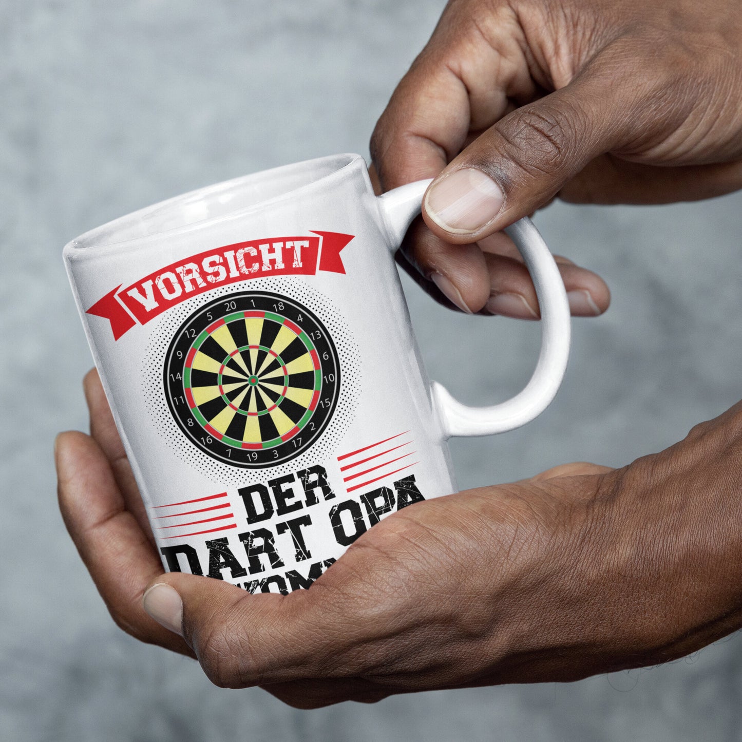 Dart Tasse | vorsicht der Dart Opa kommt | Dartspieler Ruhestand Rentner
