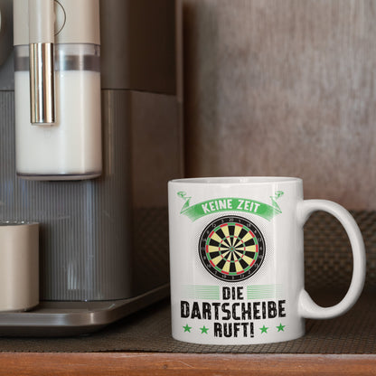 Dart Tasse | keine Zeit die Dartscheibe ruft!| | Dartspieler Ruhestand Rentner