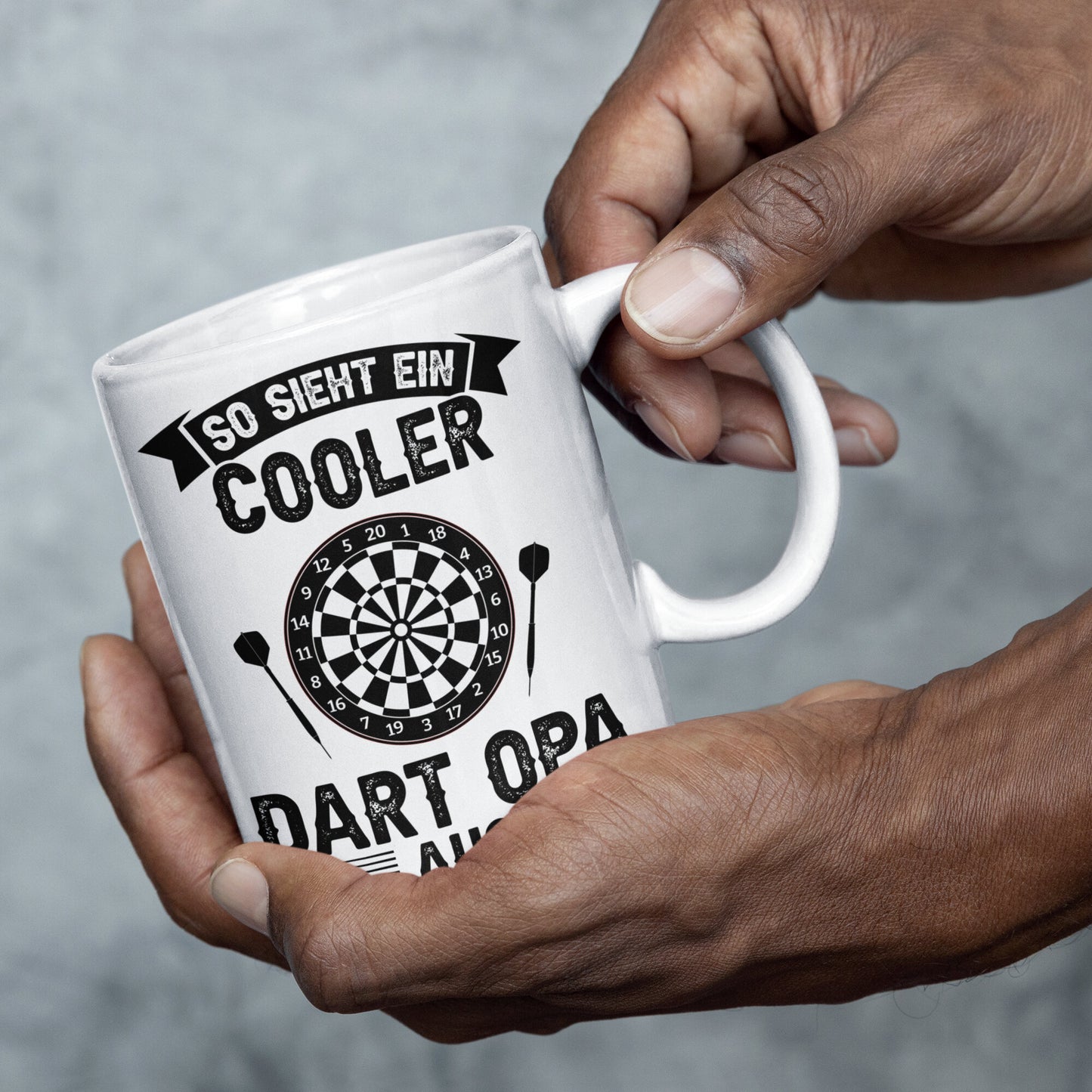 Dart Tasse | so sieht ein cooler Dart Opa aus  | Dartspieler Ruhestand Rentner